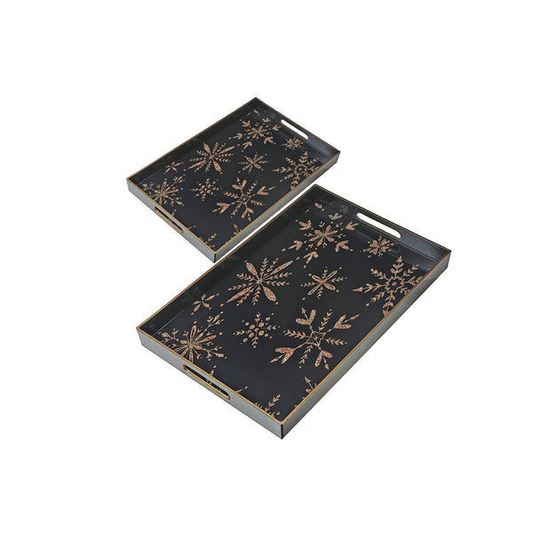 Nested Tray - Snowflake Set Of 2