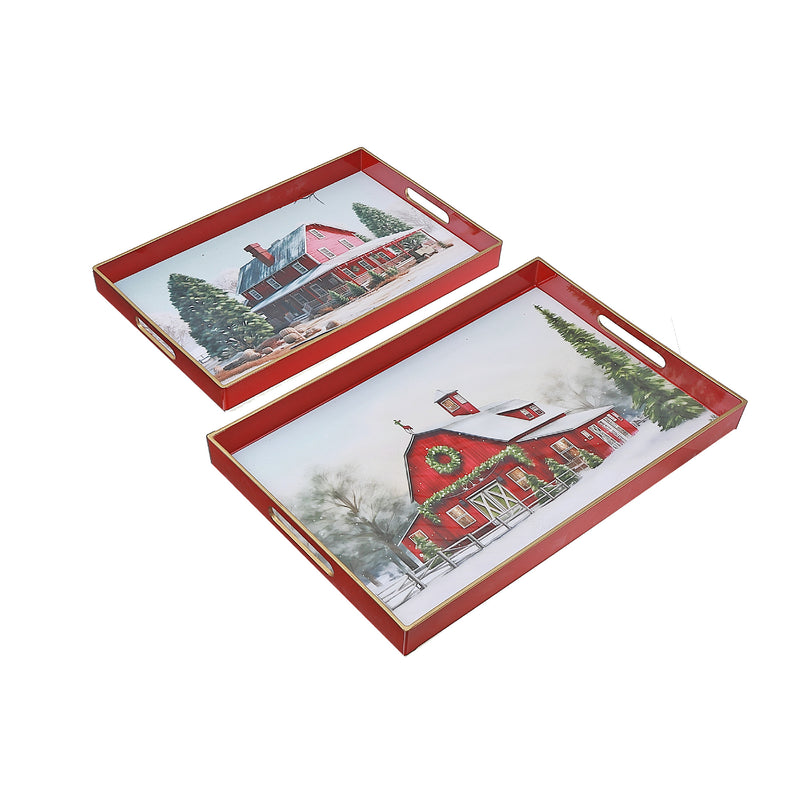 Nested Tray - Barn Set Of 2