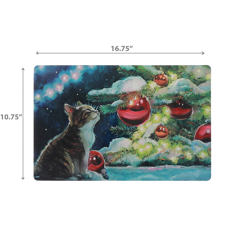 Plastic Placemat Night Cat - Set of 12