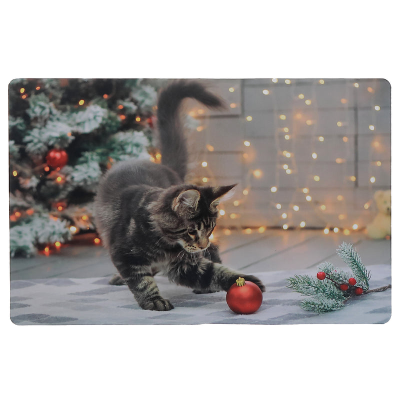 Plastic Placemat Playful Cat - Set of 12