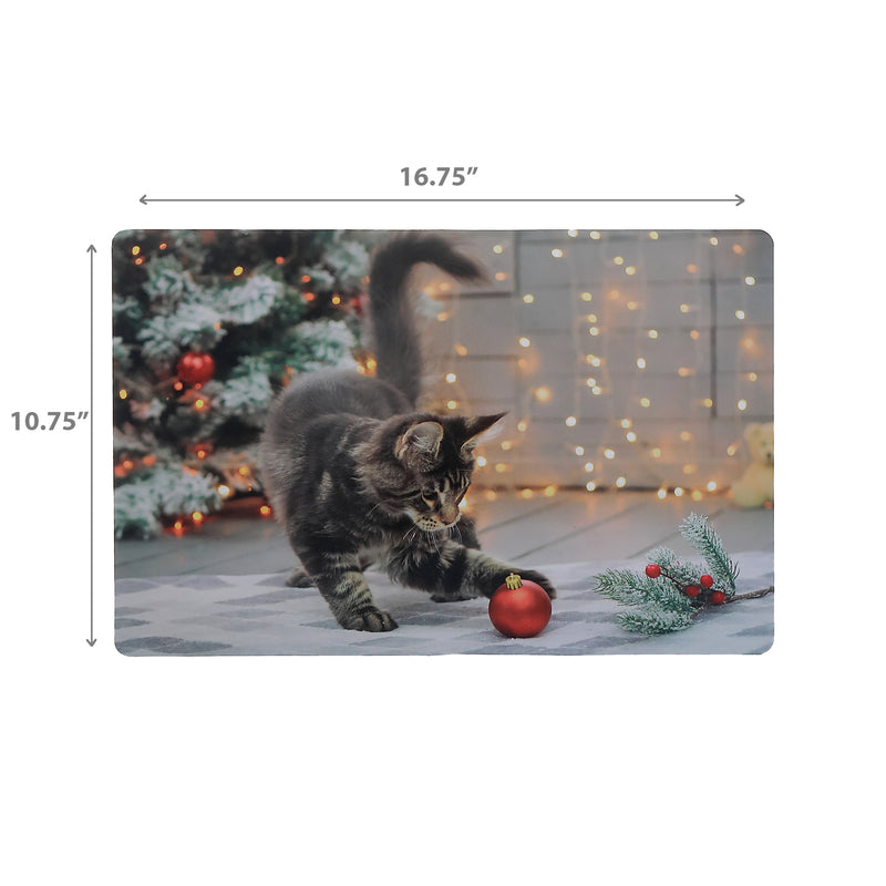 Plastic Placemat Playful Cat - Set of 12