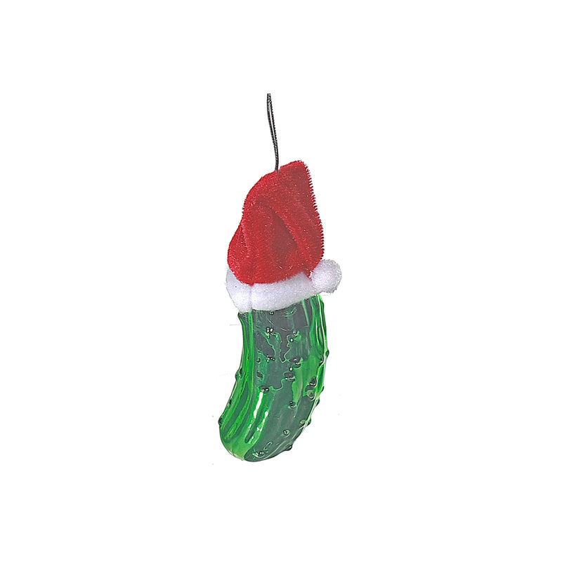 Glass Pickle With Hat Ornament - Set of 12