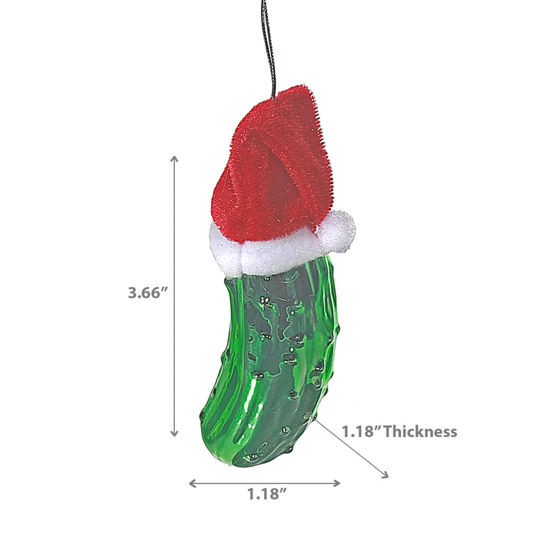 Glass Pickle With Hat Ornament - Set of 12