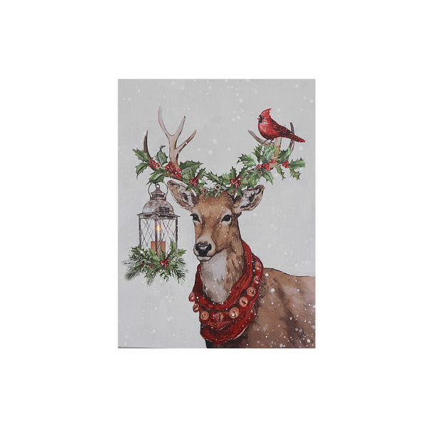 Led Canvas Wall Art Reindeer