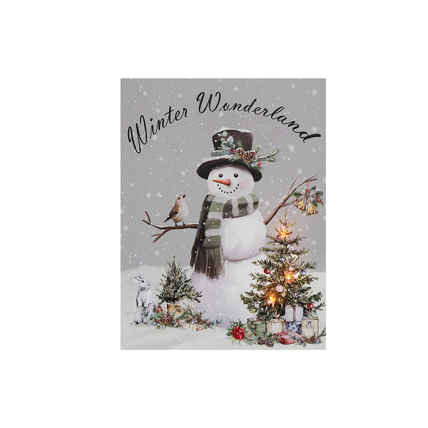 Led Canvas Wall Art Snowman