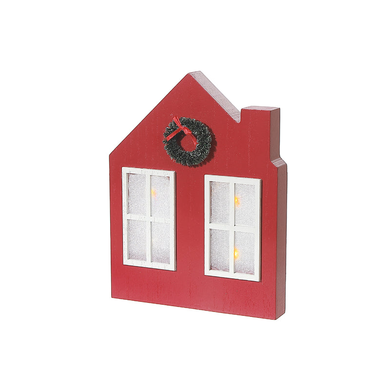 Led Wooden House Table Top Decor 6.69" X 8.66"