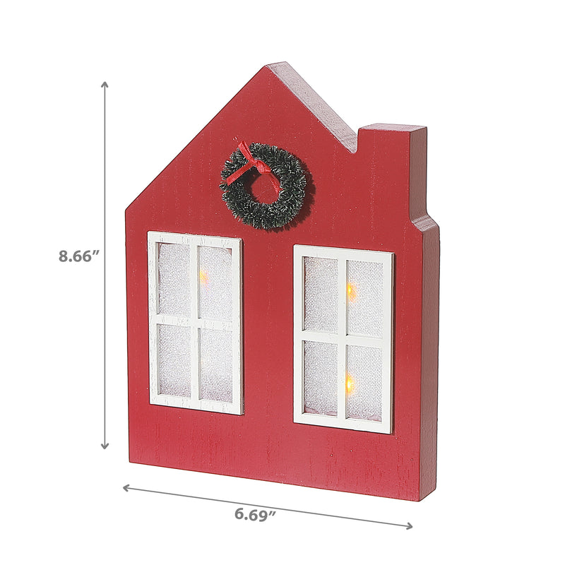 Led Wooden House Table Top Decor 6.69" X 8.66"