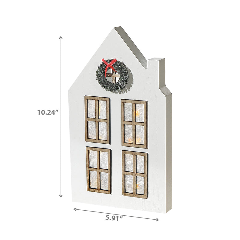 Led Wooden House Table Top Decor 5.91" X 10.24"