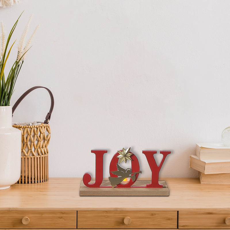 Led Wooden Word Stand Joy With Angle