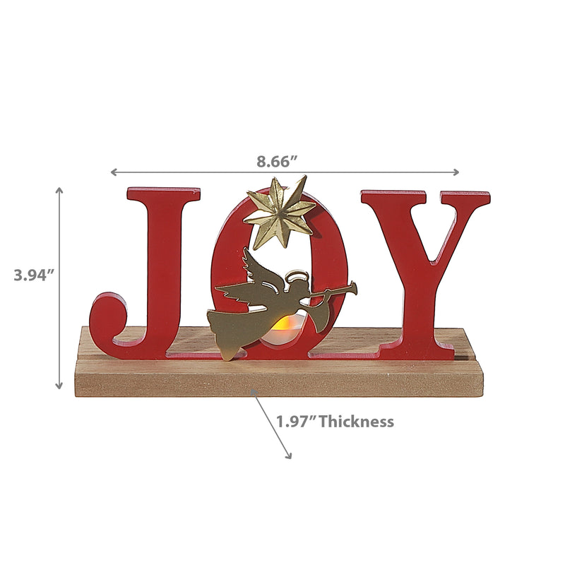 Led Wooden Word Stand Joy With Angle