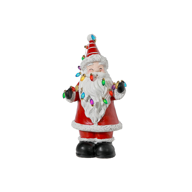 Led Resin Santa and Snowman Decor - Set of 2