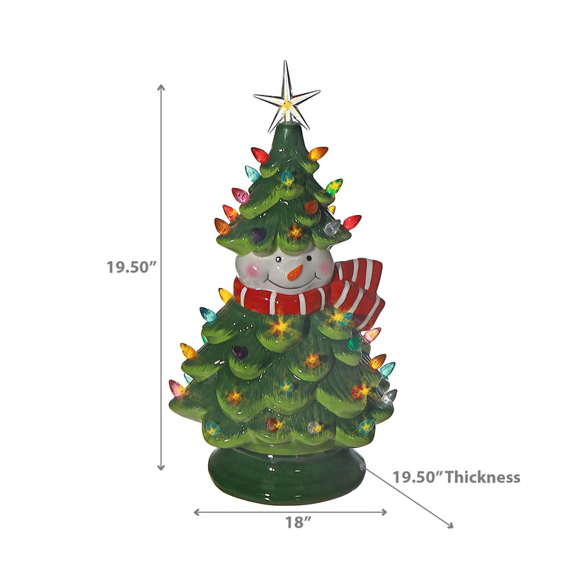 Led Ceramic Tabletop Snowman Christmas Tree