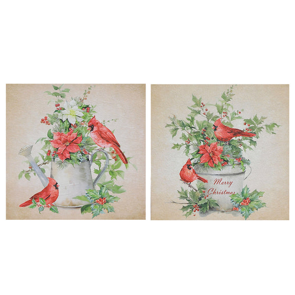 Wooden Wall Art Cardinal - Set of 2