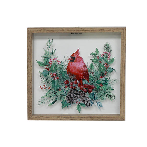 Glass Wall Art Cardinal