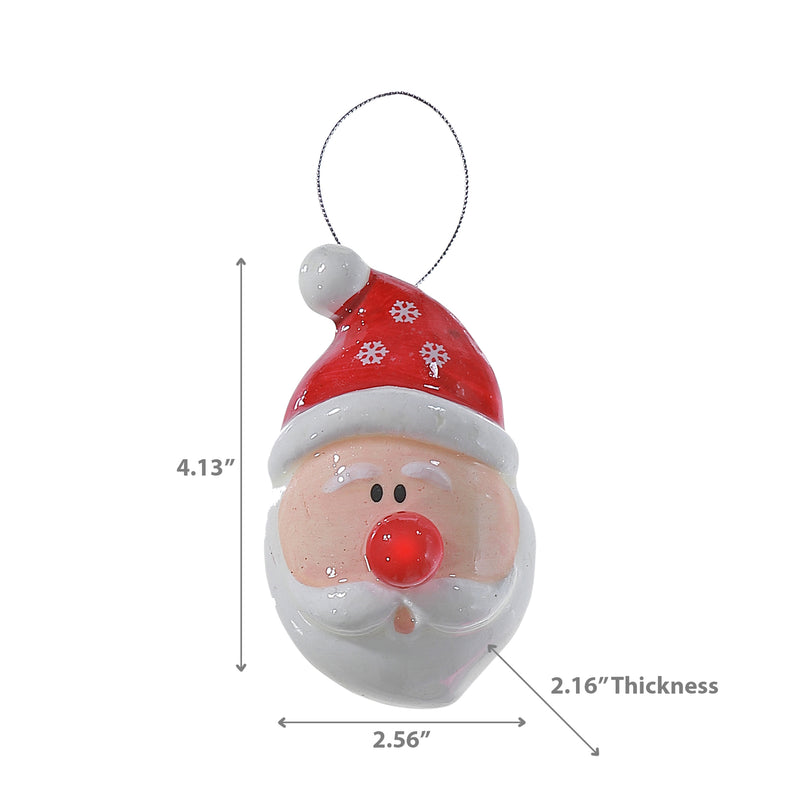 Snowman With Light Up Nose Ornament - Set of 6