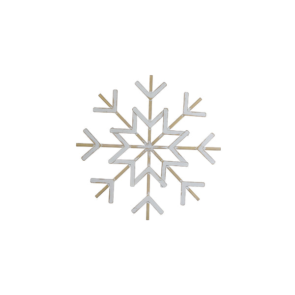 White And Gold Metal Snowflake Wall Decor Small