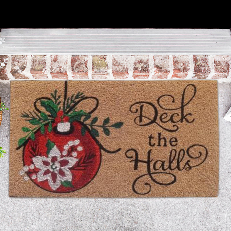 Coir Door Mat Deck The Halls