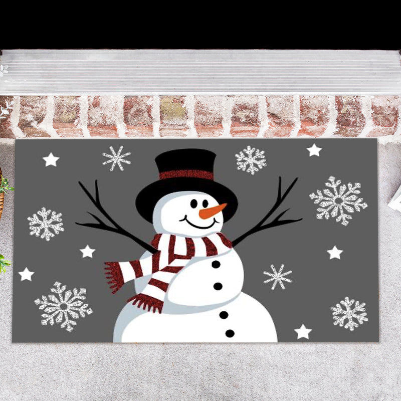 Coir Door Mat Snowman