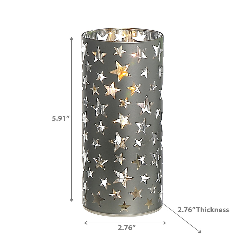 Led Cylinder Glass Stand 5.9" Star Large