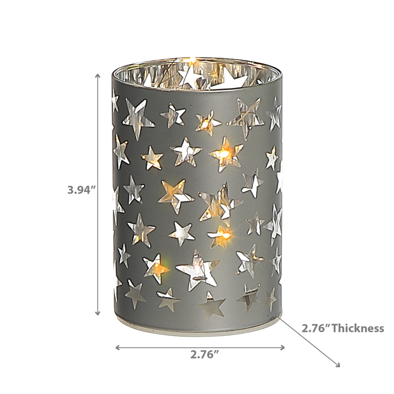 Led Cylinder Glass Stand 3.94" Star Small