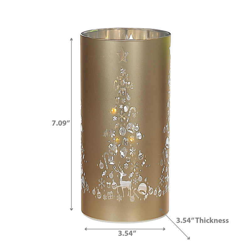 Led Cylinder Glass Stand Christmas Tree