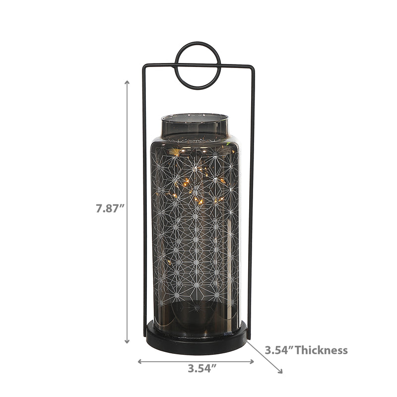 Led Cylinder Glass Lantern