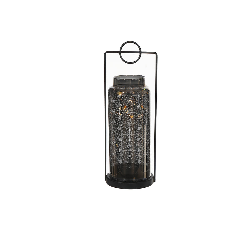 Led Cylinder Glass Lantern