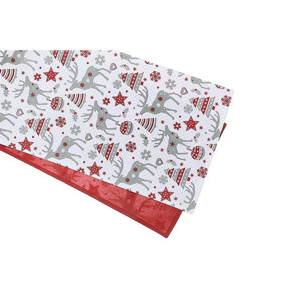 Cotton Table Runner 54" Reindeer