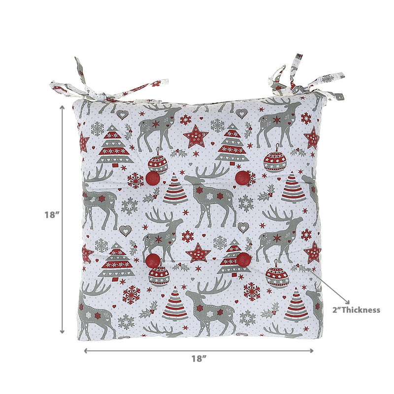 Chair Pad 18" X 18" Reindeer - Set of 2