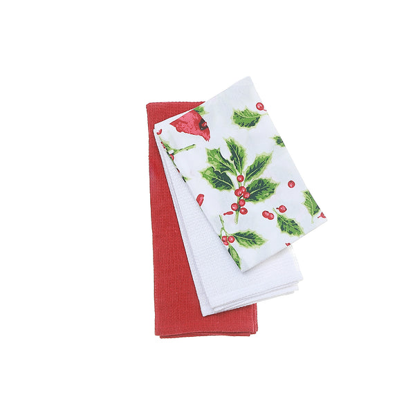 Kitchen Towel Set Of 3 Pcs Cardinal