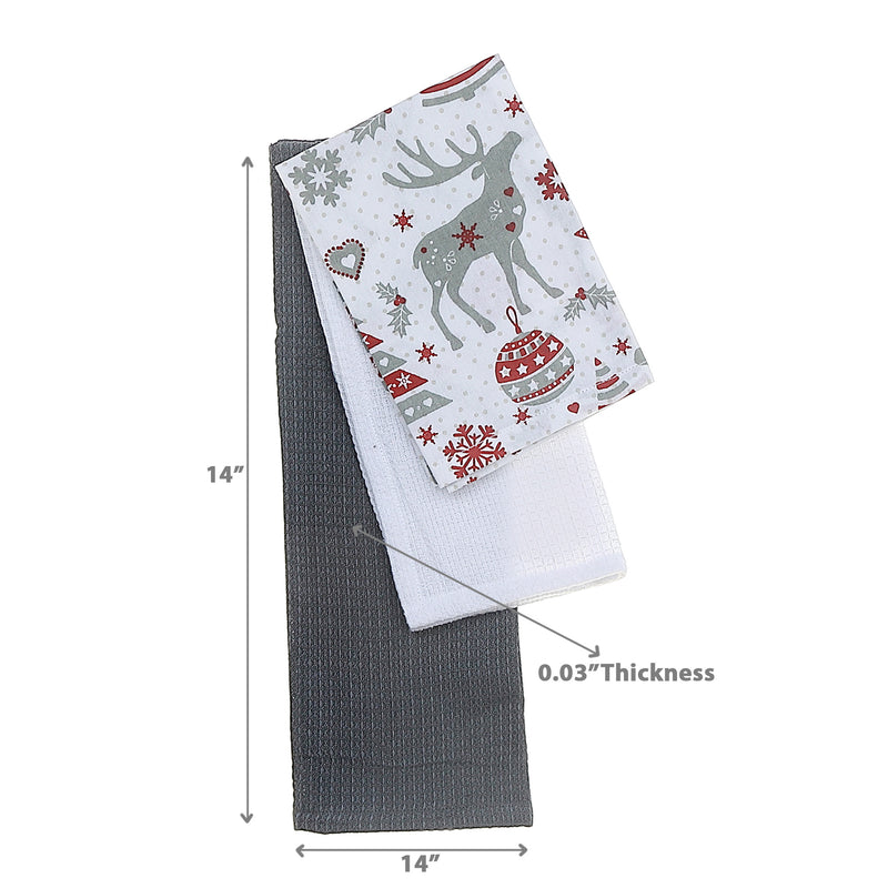 Dish Cloth Set Of 3 Pcs Reindeer