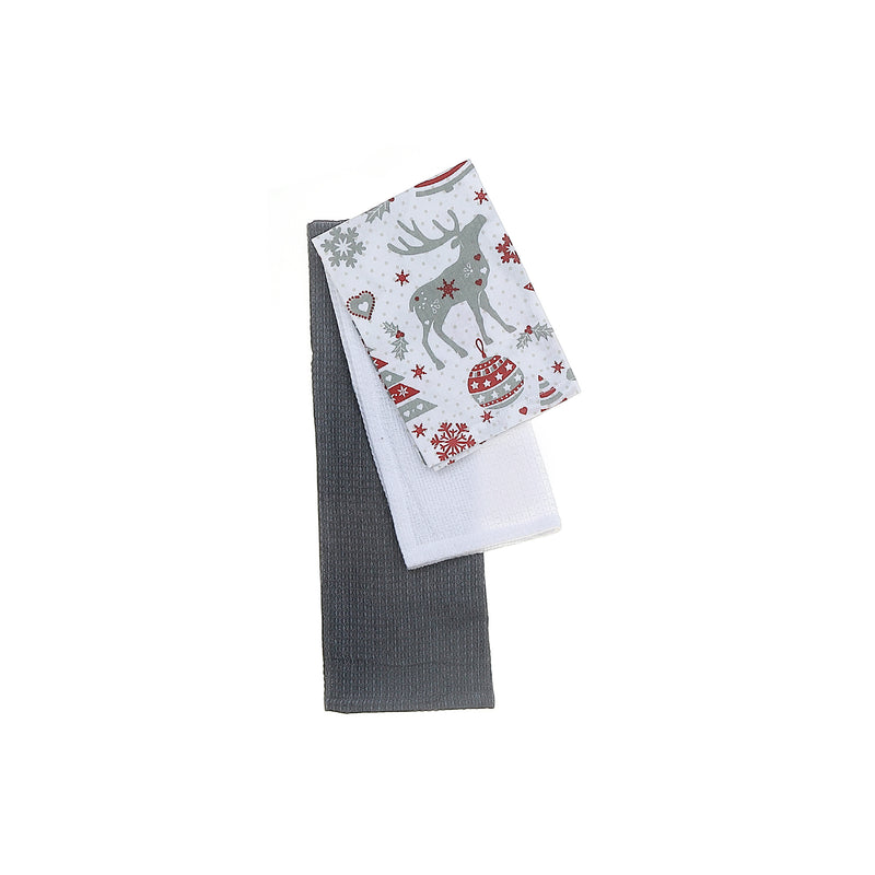 Dish Cloth Set Of 3 Pcs Reindeer