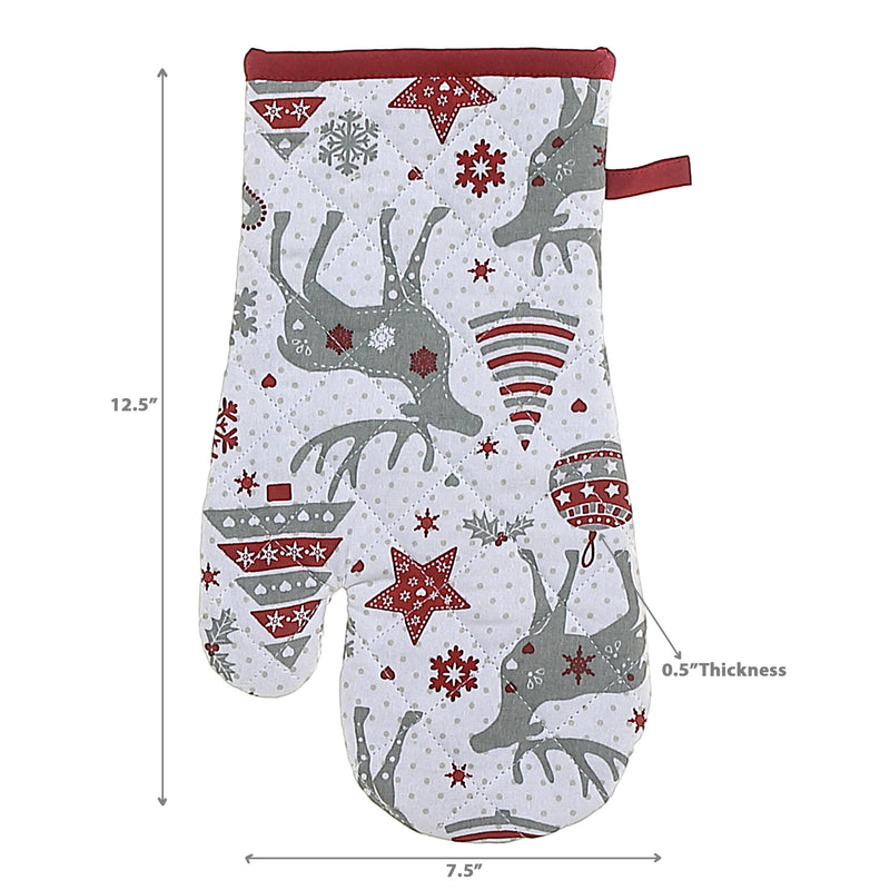 Cotton Oven Mitt Reindeer