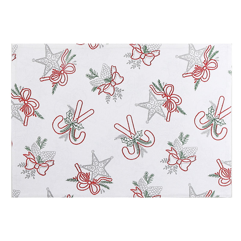 Cotton Fused Placemat Star and Candy Cane - Set of 12