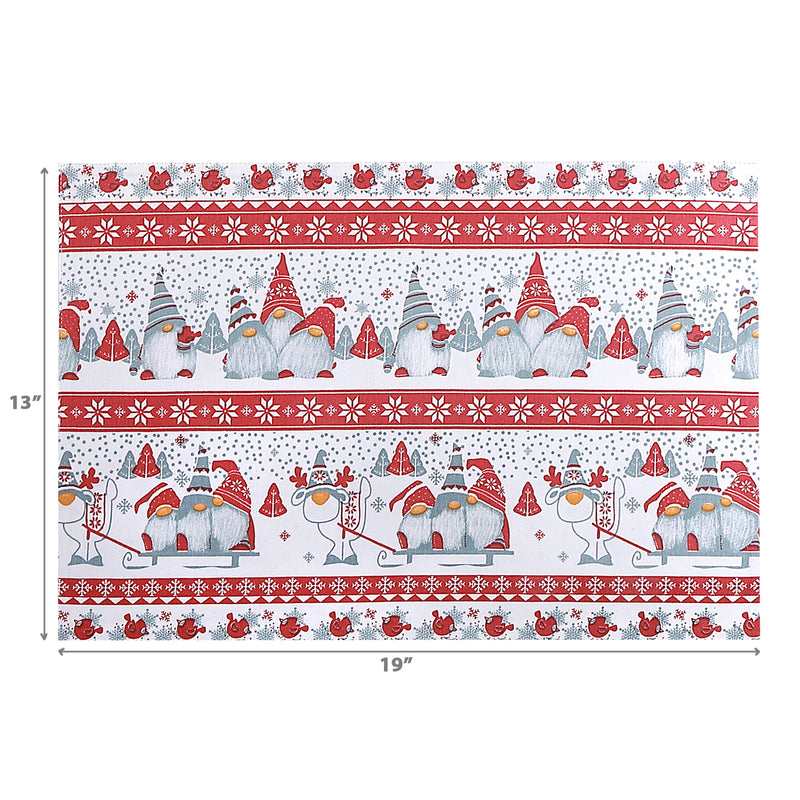 Cotton Fused Placemat Gnome Trio - Set of 12