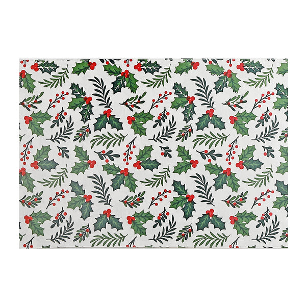 Cotton Fused Placemat Holly and Ivy - Set of 12