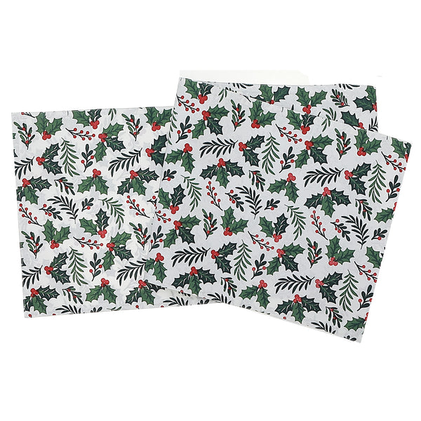 Cotton Fused Runner 54" Holly and Ivy - Set of 2