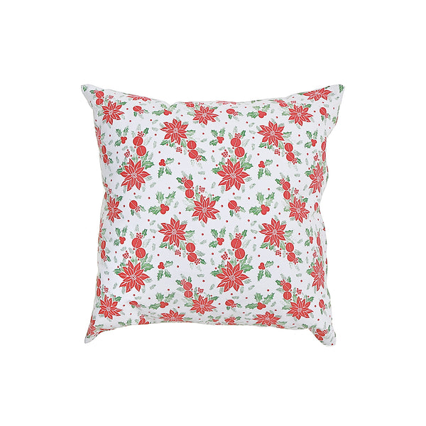 Cotton Fused Cushion Red Poinsettia - Set of 2