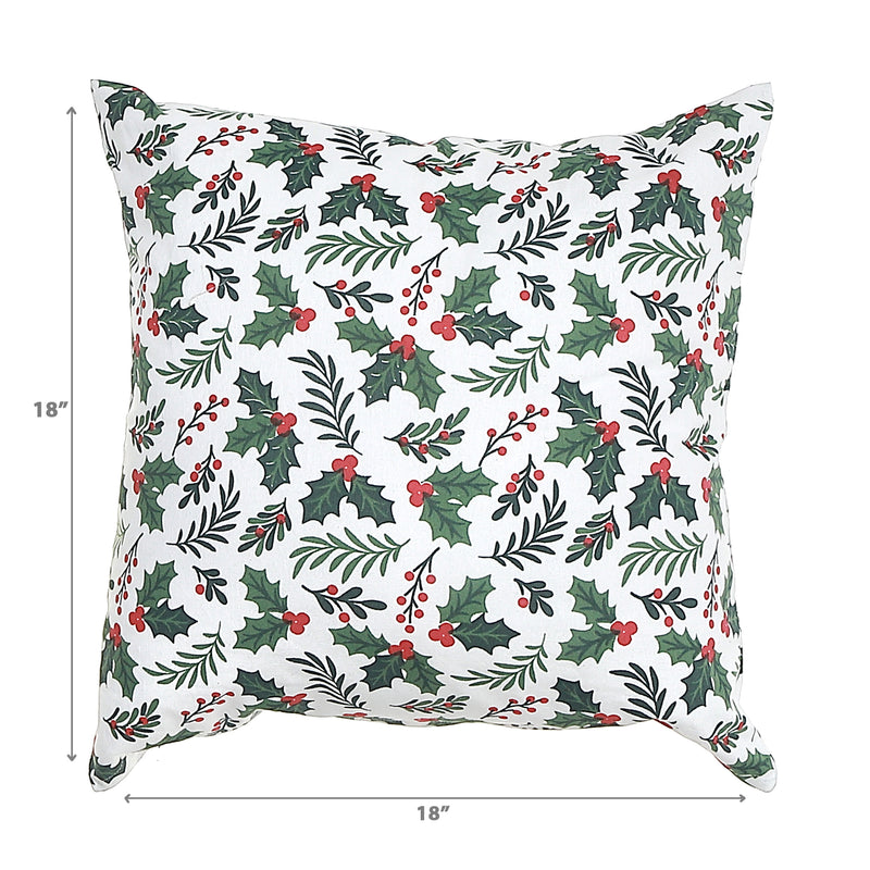 Cotton Fused Cushion Holly and Ivy - Set of 2