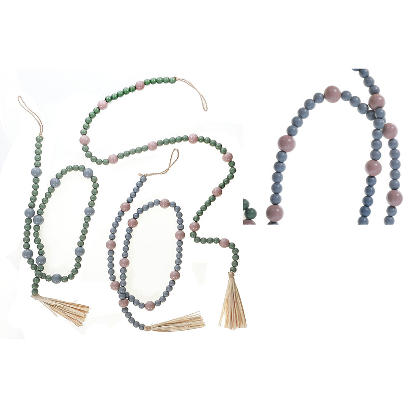 Dual Wood Bead Garland - Set of 2