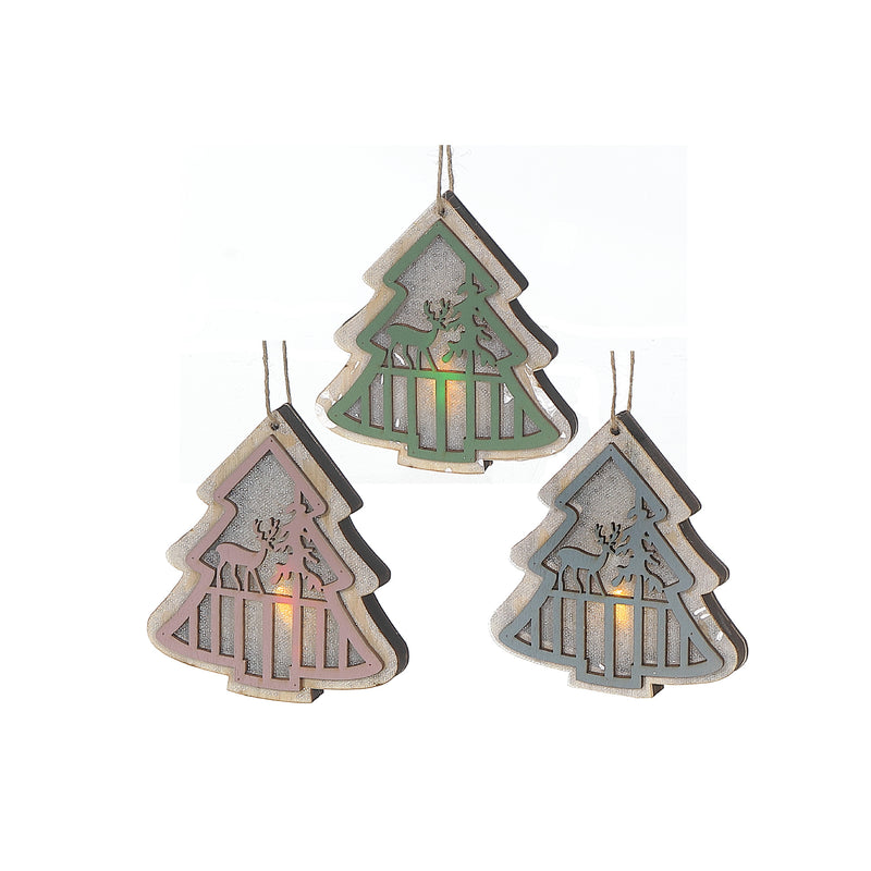 Wood Tree Ornament - Set of 12