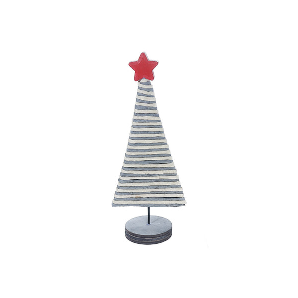 Natural Grey Tree With Star On Wood Base Small - Set of 2