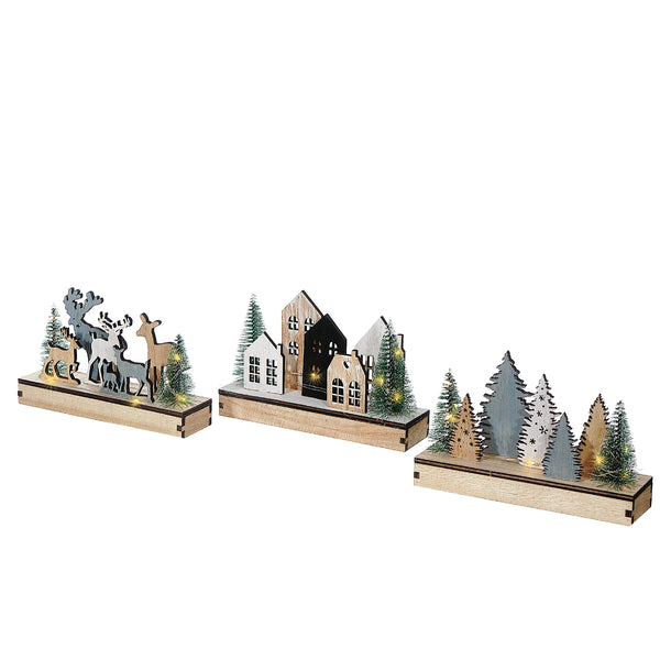 Led Wooden Scenic Decor Stand