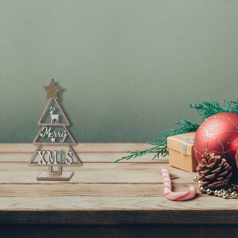 Wooden Merry Christmas Tree Stand