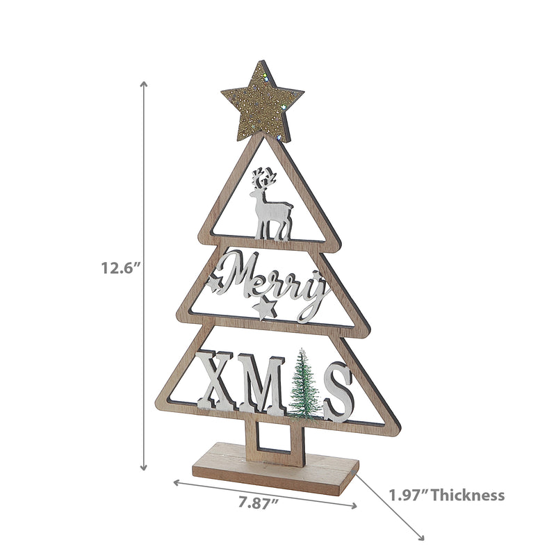 Wooden Merry Christmas Tree Stand