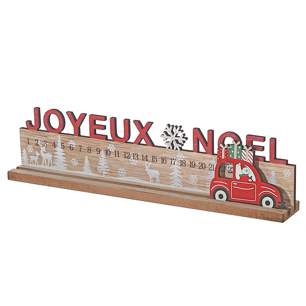 Wooden Joyeux Noel Calendar Stand