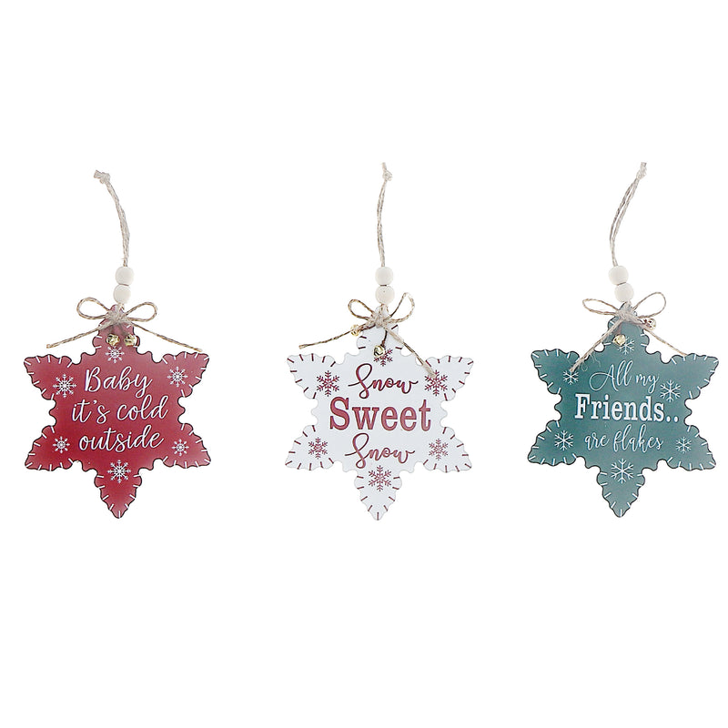 Flat Star Shape Ormanent With Text - Set of 12