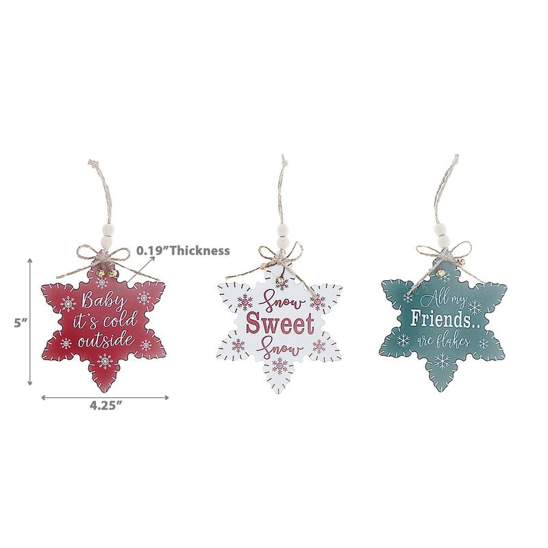 Flat Star Shape Ormanent With Text - Set of 12