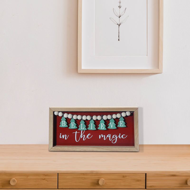 Framed Believe In The Magic Bead Sign