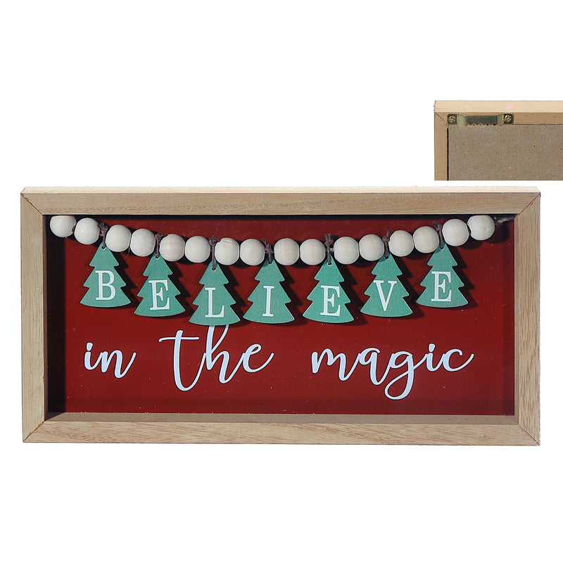 Framed Believe In The Magic Bead Sign